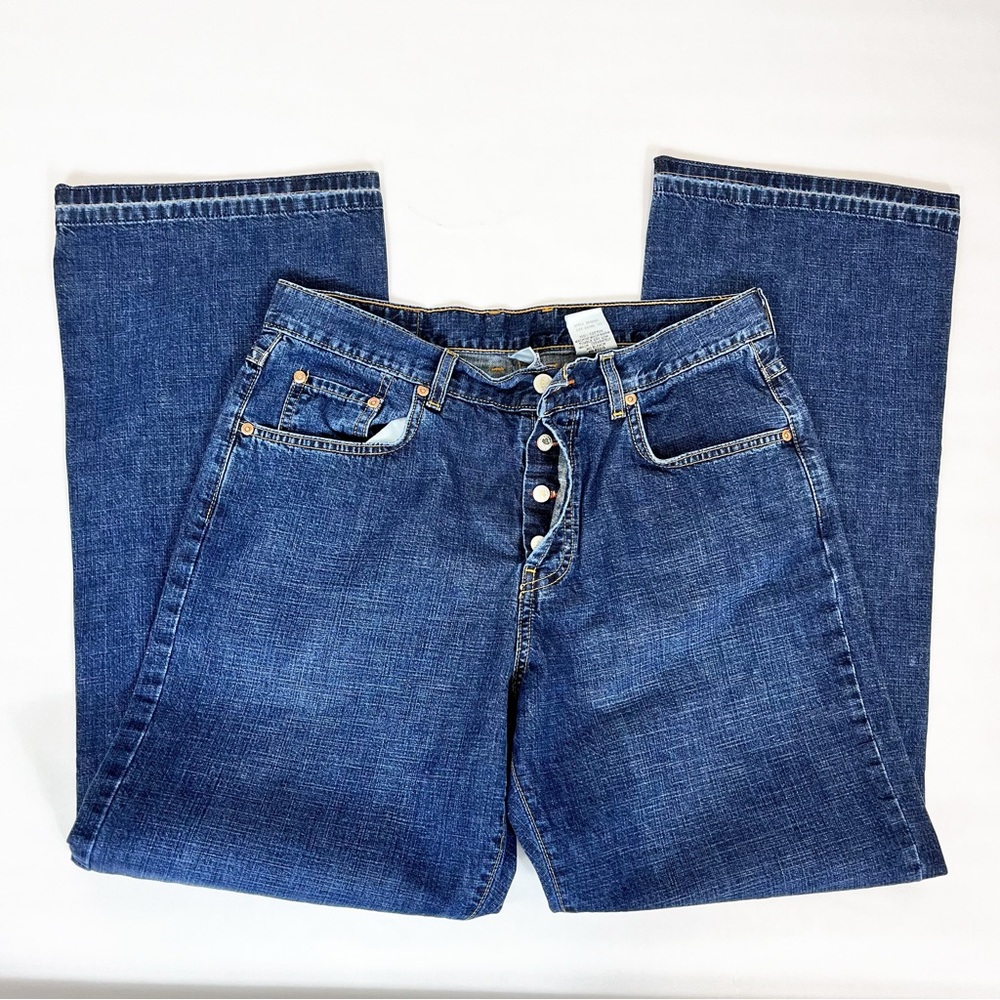 Lucky Brand Dungarees Low Rise Easy Fit Flare Jeans USA Made Size 14